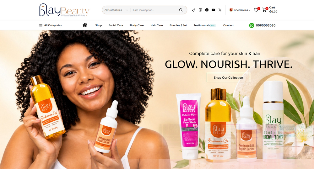 Blay Beauty Cosmetics Website